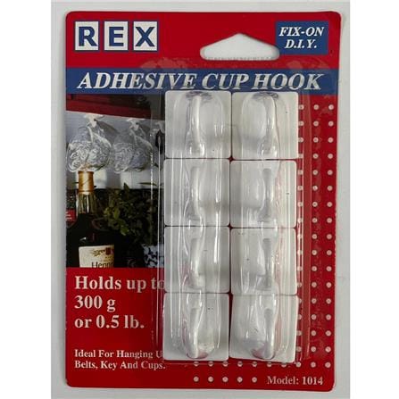 REX ADHESIVE CUP HOOK 1014 WHITE