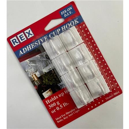 REX ADHESIVE CUP HOOK 1014 WHITE