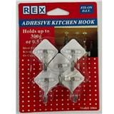 REX ADHESIVE KITCHEN HOOK 1064 WHITE