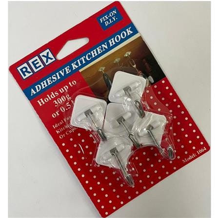 REX ADHESIVE KITCHEN HOOK 1064 WHITE
