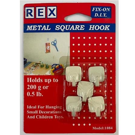 REX METAL SQUARE HOOK 1084 WHITE