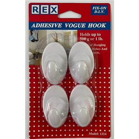 REX ADHESIVE VOGUE HOOK 1214 WHITE