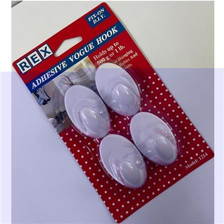 REX ADHESIVE VOGUE HOOK 1214 WHITE