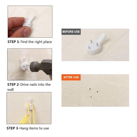 REX HANDY HARDWALL HOOKS 7001 WHITE