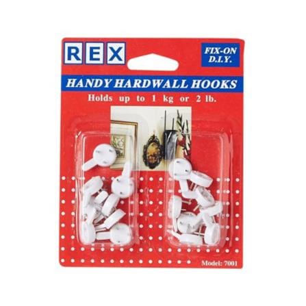 REX HANDY HARDWALL HOOKS 7001 WHITE