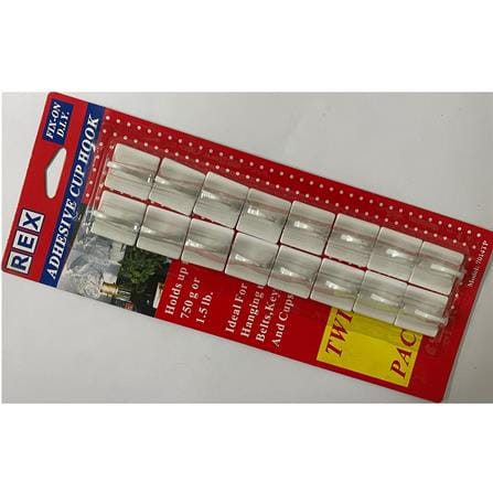 REX ADHESIVE CUP HOOK 7014 WHITE