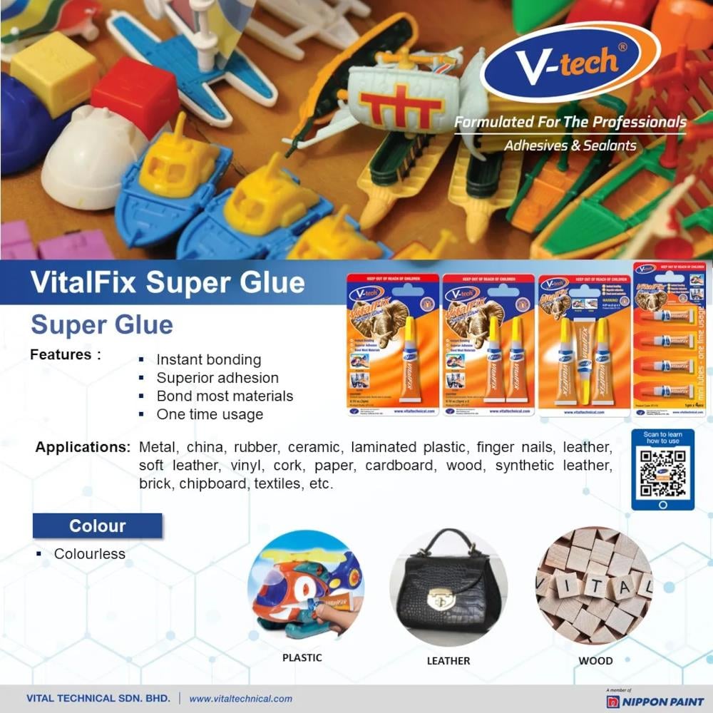 V-TECH SUPER GLUE VT-118C 3GM 3 PCS