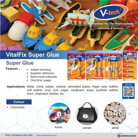 V-TECH SUPER GLUE VT-118C 3GM 3 PCS
