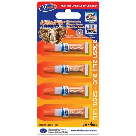 V-TECH SUPER GLUE VT-119 MINI PACK 1G X 4 TUBES EACH