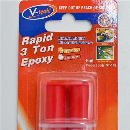 V-TECH RAPID 3 TON 4 MINUTES EPOXY VT-148 6ML CLEAR