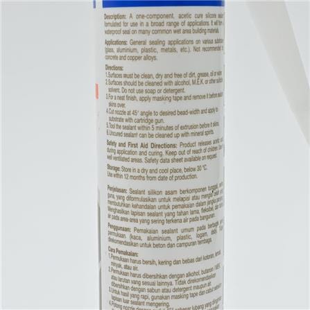 V-TECH GP SEALANT ACETIC SILICONE VT-202 230ML CLEAR