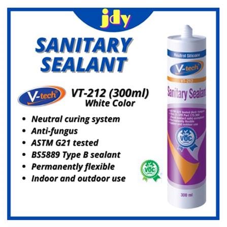 V-TECH SANITARY SEALANT SILICONE VT-212 CLEAR