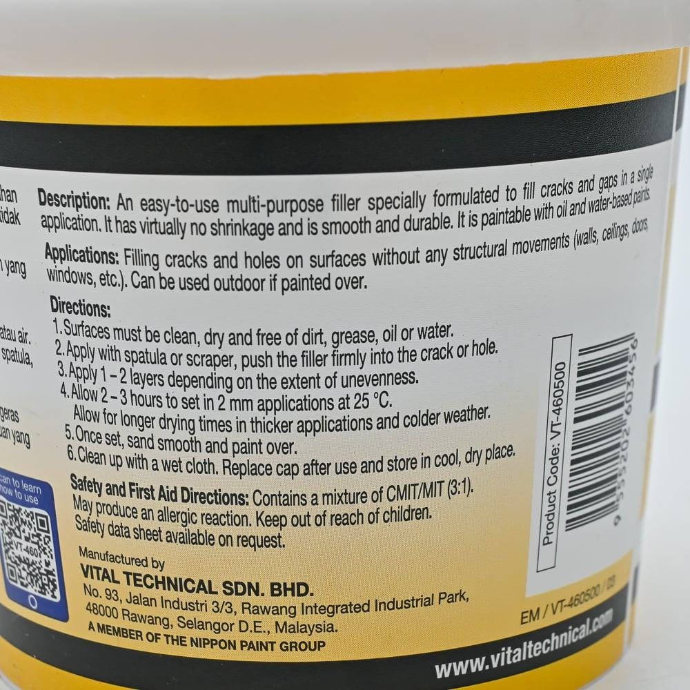 V-TECH PUTTY FILLER 500G VT-460500