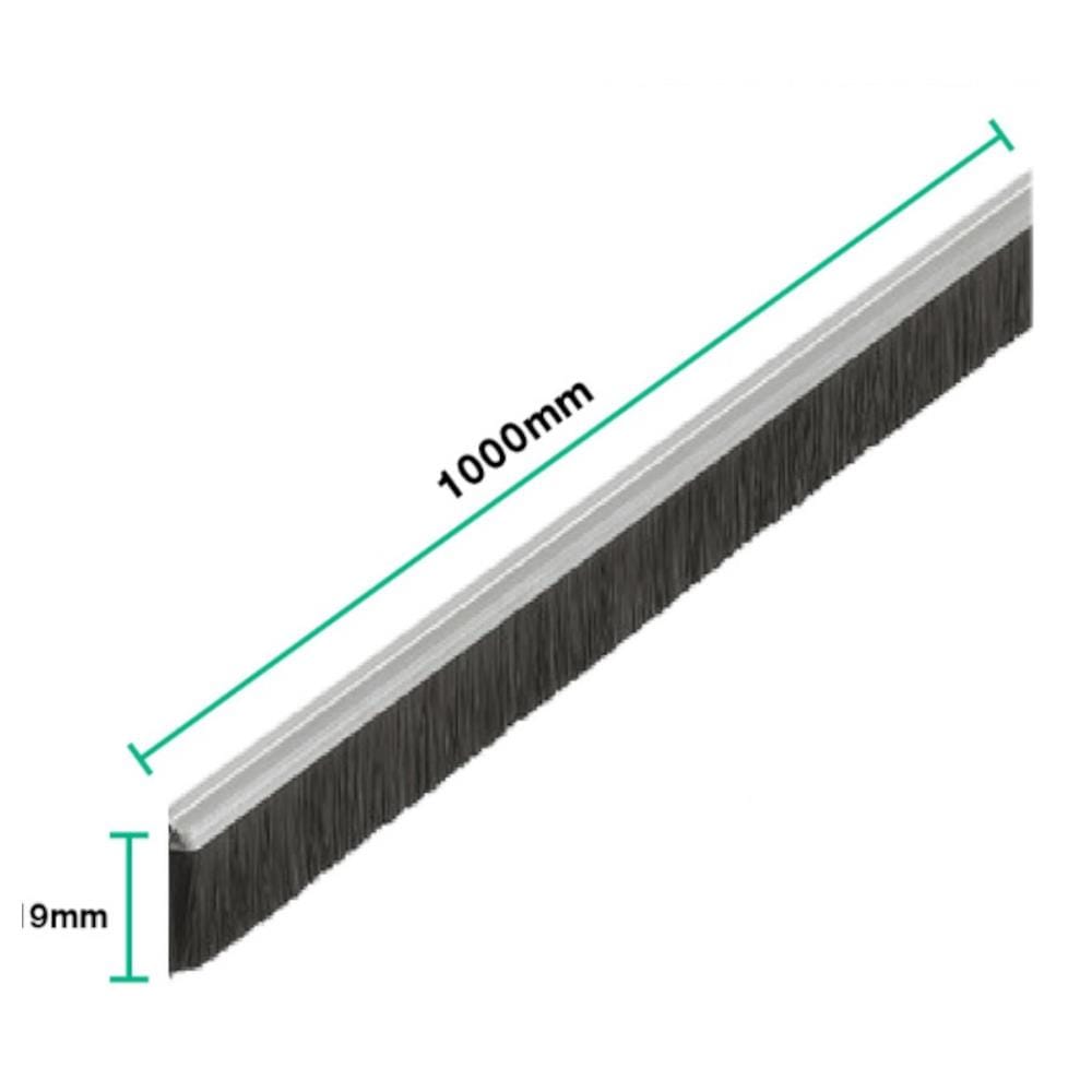 HAFELE ALUMINIUM BRUSH DOOR SEAL 100CM 489.97.902