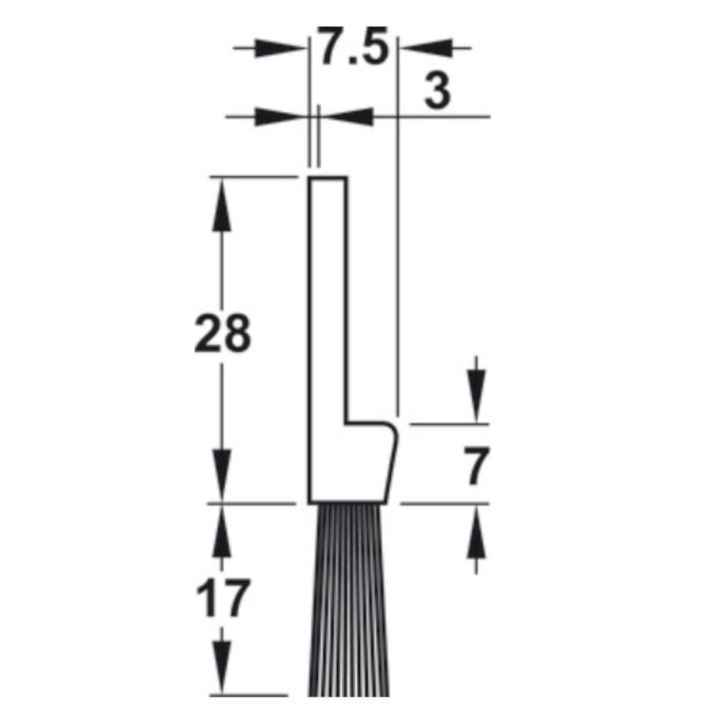 HAFELE ALUMINIUM BRUSH DOOR SEAL 100CM 489.97.902