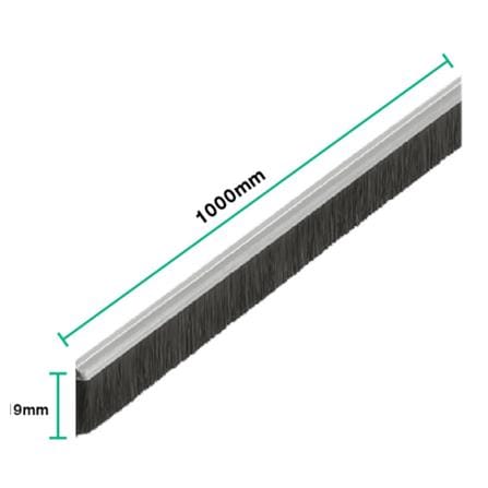 HAFELE ALUMINIUM BRUSH DOOR SEAL 100CM 489.97.902