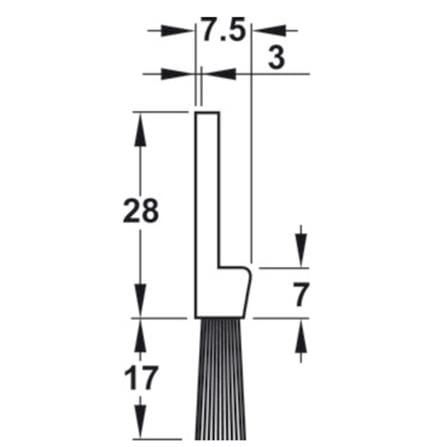 HAFELE ALUMINIUM BRUSH DOOR SEAL 100CM 489.97.902