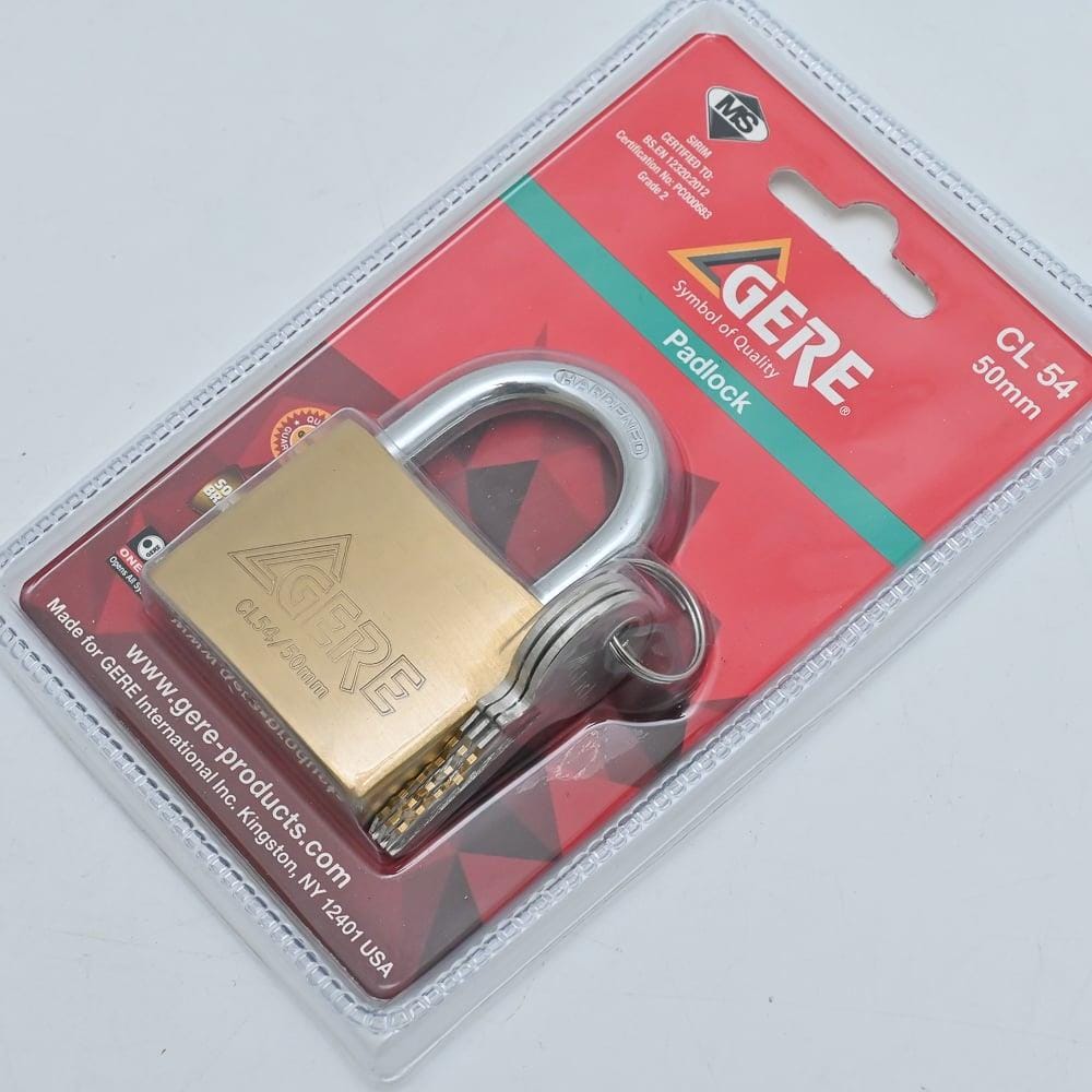 GERE PADLOCK SINGLE CL5450 50MM BRASS 1 EACH