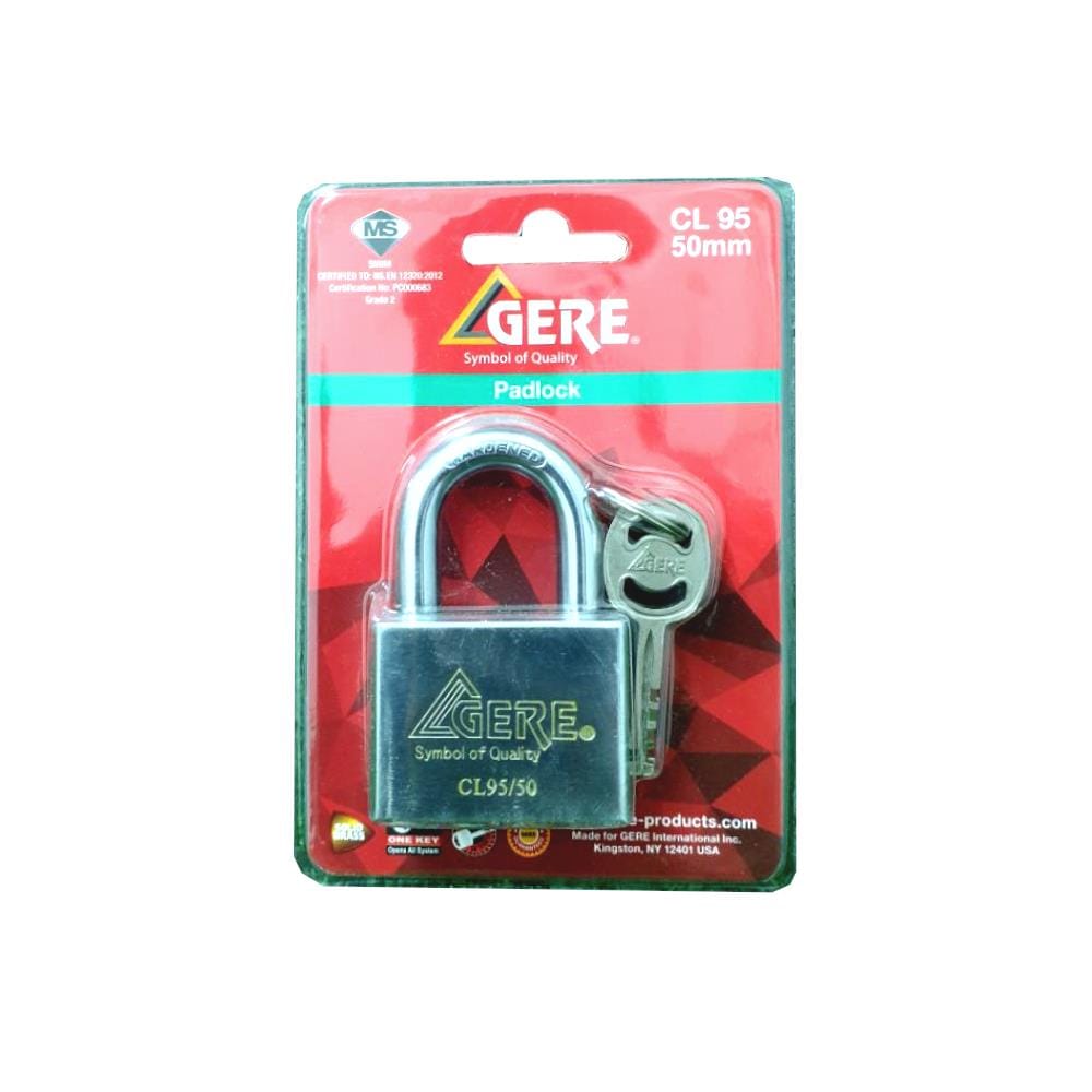 GERE PADLOCK SINGLE CL9550 50MM CHROME 1 EACH