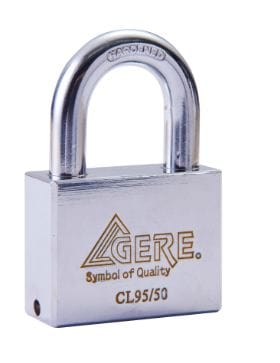 GERE PADLOCK SINGLE CL9550 50MM CHROME 1 EACH