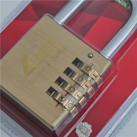 GERE COMBINATION PADLOCK CL32504D 50MM 4-DIGIT BRASS