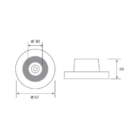 GERE STAINLESS STEEL DOOR STOPPER 60MM DH011-M26D