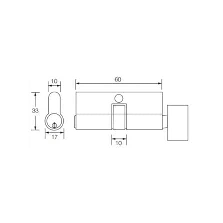 GERE PROFILE CYLINDER GC601S-M26D 60MM CHROME