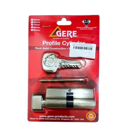 GERE PROFILE CYLINDER GC701S-M26D 70MM SATIN CHROME