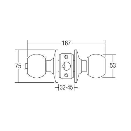 ST.GUCHI ENTRANCE KNOB C-36200 STAINLESS STEEL POLISHED