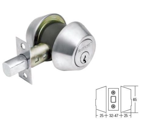 ST. GUCHI DOUBLE DEADBOLT D-282 AB ANTIQUE BRASS