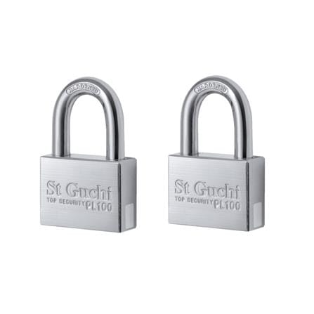 ST. GUCHI KEYED ALIKE PADLOCK SET PL100 (N)-502 50MM CHROME 2 EACH