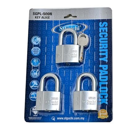 ST. GUCHI KEY ALIKE PADLOCK SET PL500 (N)-503 50MM 3 EACH