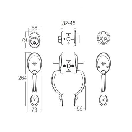 ST.GUCHI HANDLE GRIP SET SGZH 380 SATIN NICKEL