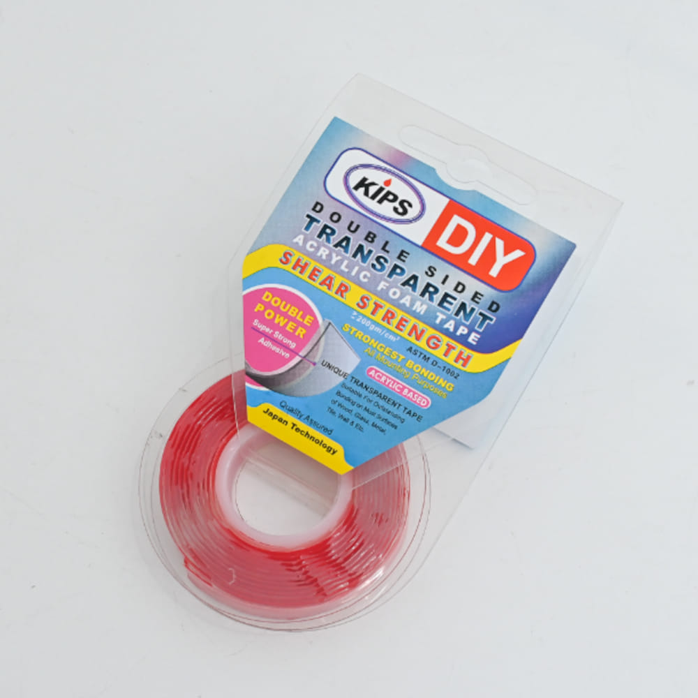 KIPS ACRYLIC DOUBLE SIDED TAPE CLEAR 12MM X 1.2M
