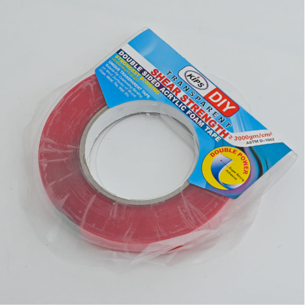 KIPS ACRYLIC DOUBLE SIDED TAPE CLEAR 18MM X 9 YARD