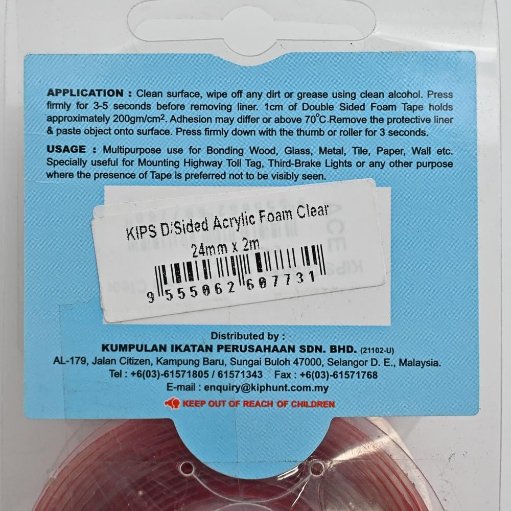 KIPS DOUBLE-SIDED ACRYLIC FOAM TAPE 24MMX2M
