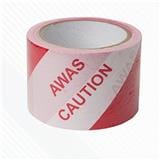 KIPS HAZARD TAPE CAUTION 72MM WHITE/RED