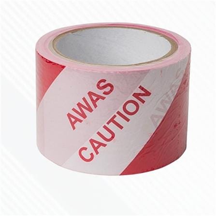 KIPS HAZARD TAPE CAUTION 72MM WHITE/RED
