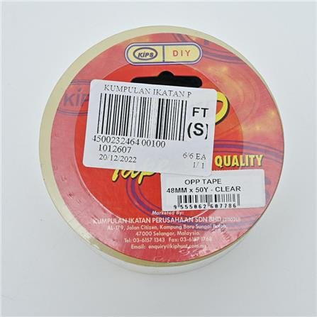 KIPS OPP CLEAR TAPE 48MM 50Y