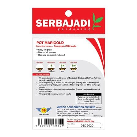 BAJA SERBAJADI POT MARIGOLD, CALENDULA OFFICINALIS FLOWER SEED FS002 1GM
