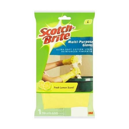 SCOTCH BRITE BATHROOM GLOVES (LONG CUFF) SIZE-L