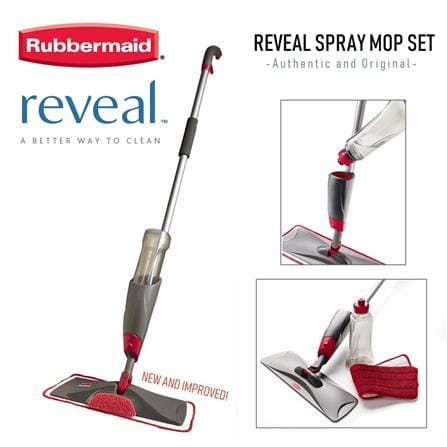 RUBBERMAID REVEAL MICROFIBER SPRAY MOP SET RED