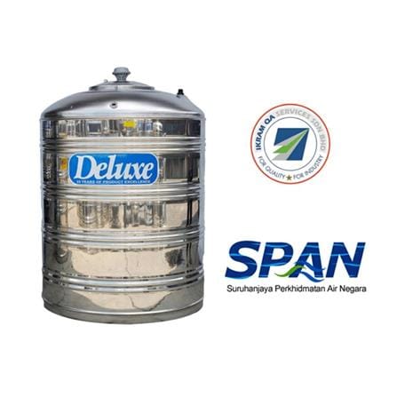 DELUXE STAINLESS STEEL WATER TANK VERTICAL WITHOUT STAND FLAT BOTTOM CL10FT 500L