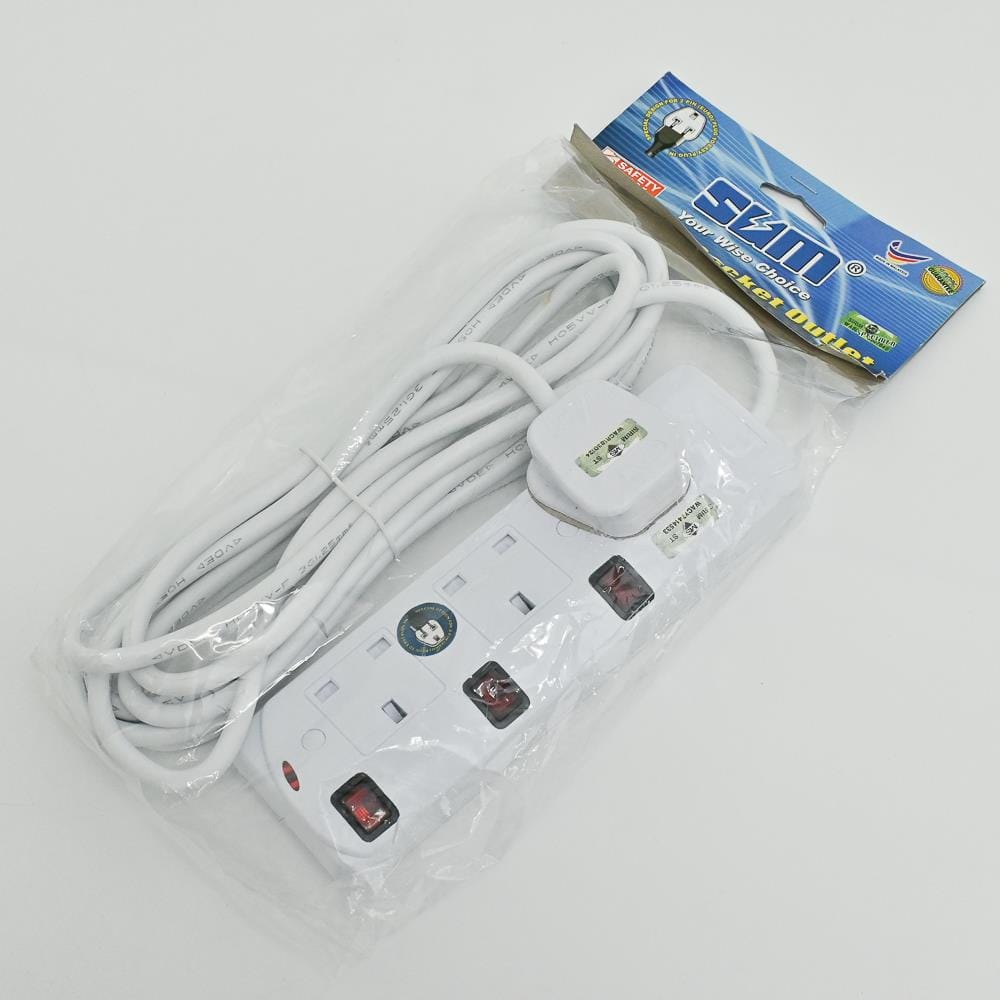 3GANG TRAILING SOCKET WITH NEON SUM 513N-5M
