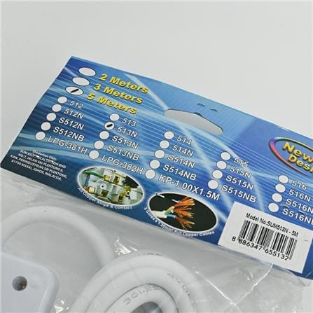 3GANG TRAILING SOCKET WITH NEON SUM 513N-5M