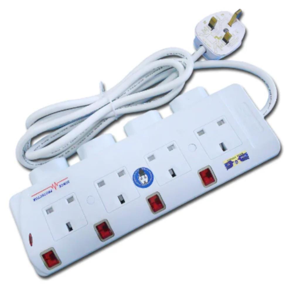 SUM 8 GANG 2M EXTENSION SOCKET WITH NEON S7844N