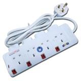 SUM 8 GANG 2M EXTENSION SOCKET WITH NEON S7844N