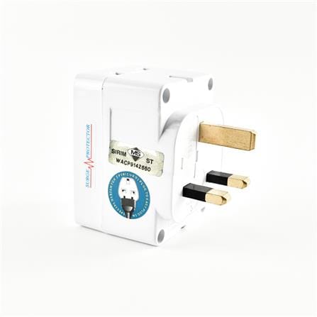3PIN 3WAY ADAPTOR WITH NEON + SURGE S703N-BP NESLY