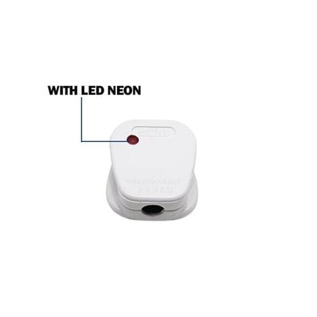 SUM 13AMP PLUG TOP WITH NEON 145N(BP) WHITE
