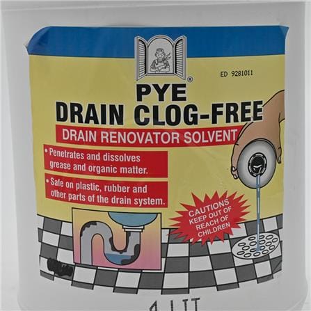 PYE DRAIN CLOG-FREE RENOVATOR SOLVENT 4 LITRE